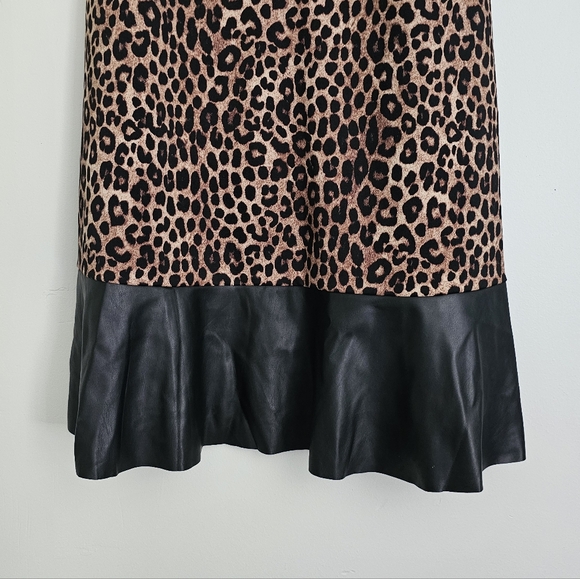 NWOT MICHAEL Michael Kors Cheetah Faux Leather Midi Dress - Picture 5 of 12